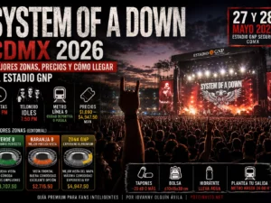 System of a Down CDMX 2026: mejores zonas, precios y cómo llegar al Estadio GNP